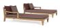 Daybed Outdoor wetterfest Teak Bali inkl Polster Wine