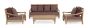 Gartensofa Outdoor Teak Bali 2-Sitzer wetterfest Polster wine Gruppe