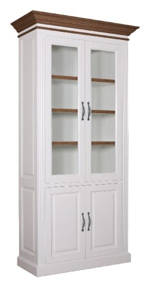 Vitrine Landhausstil York Shabby chic Oak 2x2 Türen 108