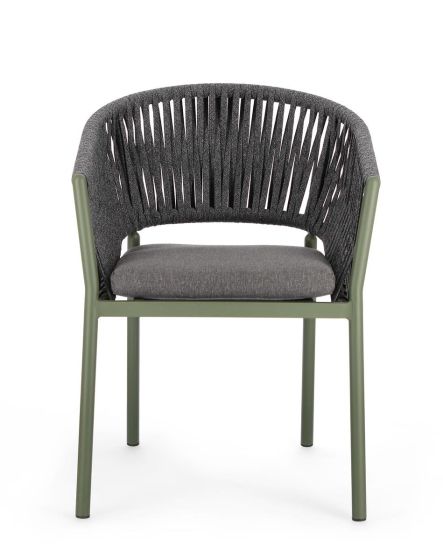 Gartenstühle stapelbar grün mit Polster Florencia 4er Set PickUpMöbel