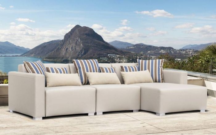 Loungesofa Ibiza Big mit Silvertex Bezug Cream