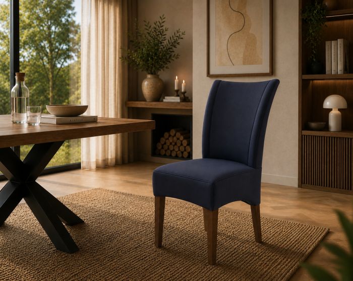 Lederstuhl Lombardo Echt Leder Blue Gestellfarbe Bassano