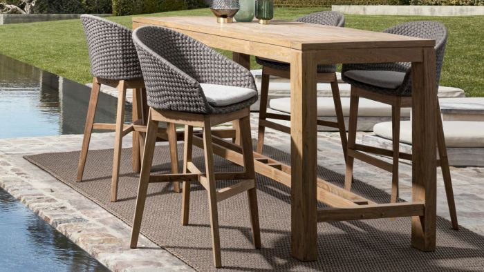 Bartisch Outdoor wetterfest 180 cm Teak massiv Maricruz PickUpMöbel