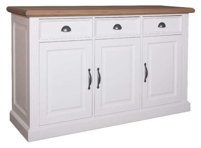 Anrichte Landhausstil York Shabby chic Oak 3 Türen 3 Schubladen 128DR