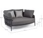 Garten Daybed Aluminium Rafael mit Polster wetterfeste Lounge