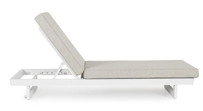 Sonnenliegen Alu mit Auflage Infinity weiß 2 Stück PickUpMöbel
