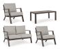 Gartenlounge Set wetterfest anthrazit Aluminium Harlem 4er-Set