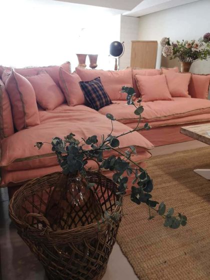 Hussen Ecksofa Landhausstil Husse abnehmbar Cosiness