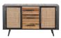 Sideboard Nordic Rattan mit 3 Schubladen 160x45 cm recycelt Bootsholz Metallrahmen