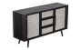 Sideboard Nordic Mindi Rattan mit 3 Schubladen 160x45 cm Metallrahmen