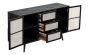 Sideboard Nordic Mindi Rattan mit 3 Schubladen 160x45 cm Metallrahmen