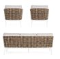 Gartenlounge wetterfest Aluminium Polyrattan Maribela mit Polster 3tlg Set creme weiß