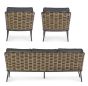 Gartenlounge wetterfest Aluminium Polyrattan Maribela mit Polster 3tlg Set anthrazit