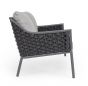 Gartensofa 2-Sitzer grau Aluminium Everly mit Polstern wetterfest