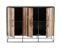 Sideboard Rustika 120x45 cm recycelt Bootsholz Metall schwarz