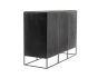 Sideboard Rustika 120x45 cm recycelt Bootsholz Metall schwarz