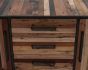 Sideboard Nordic mit 3 Schubladen 200x45 cm recyceltes Bootsholz Metallrahmen