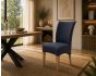 Lederstuhl Lombardo Echt Leder Blue Gestellfarbe Gold