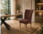 Lederstuhl Lombardo Echt Leder Cognac Gestellfarbe Gold