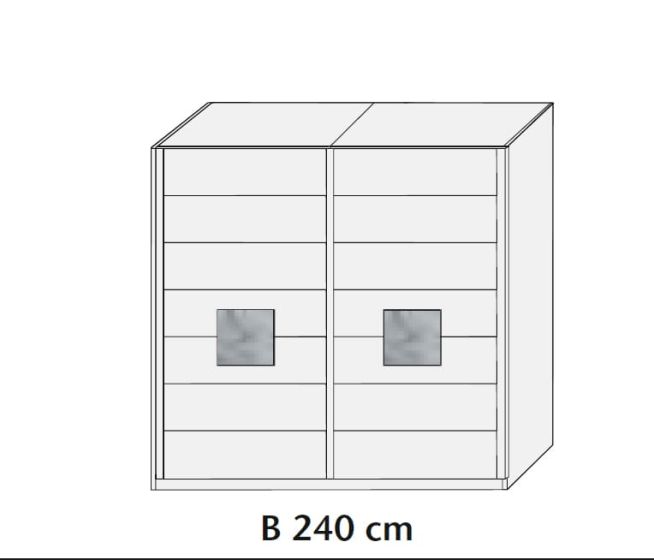 Schwebetürenschrank Massivholz Wildeiche bianco 2 türig