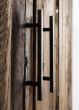 Highboard Rustika 110x50 cm recycelt Bootsholz Metall schwarz