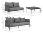 Garten Ecklounge wetterfest Aluminium Rafael Set mit Polster und Tisch grau