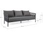 Gartensofa 3 Sitzer Aluminium anthrazit mit Polster Florencia