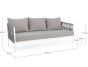 Gartensofa 3 Sitzer Aluminium weiß mit Polster Florencia