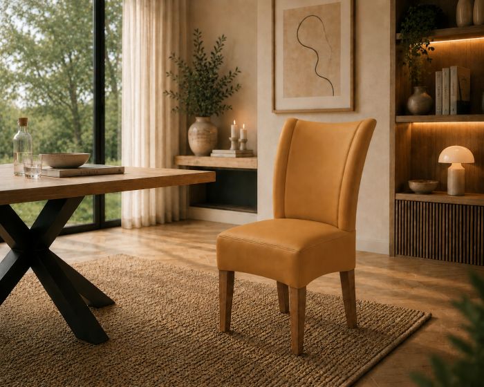 Lederstuhl Lombardo Echt Leder Amber Gestellfarbe Bassano