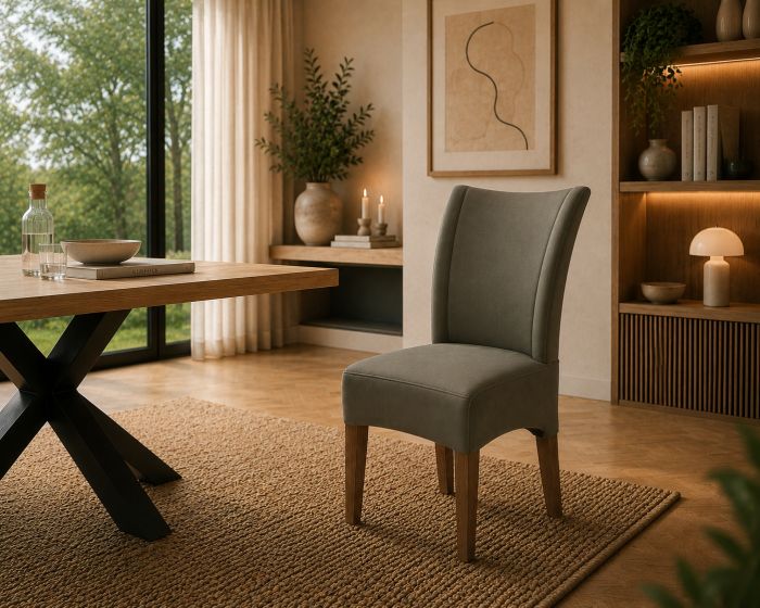 Lederstuhl Lombardo Echt Leder Ash Gestellfarbe Bassano