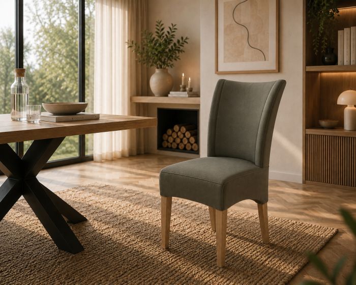 Lederstuhl Lombardo Echt Leder Ash Gestellfarbe Gold