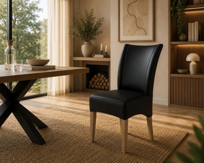 Lederstuhl Lombardo Echt Leder Black Gestellfarbe Gold