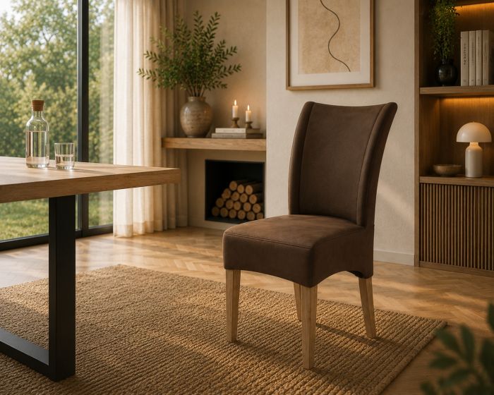 Lederstuhl Lombardo Echt Leder Chocolate Gestellfarbe Gold