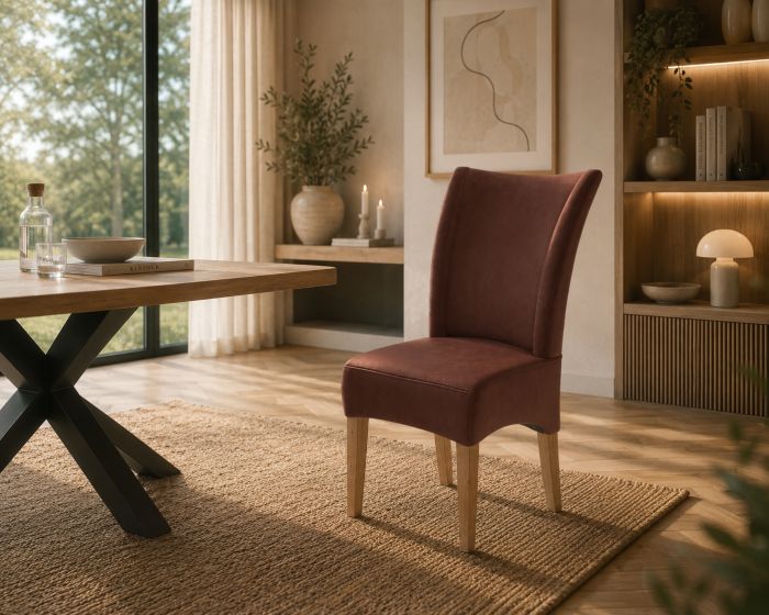 Lederstuhl Lombardo Echt Leder Cognac Gestellfarbe Gold