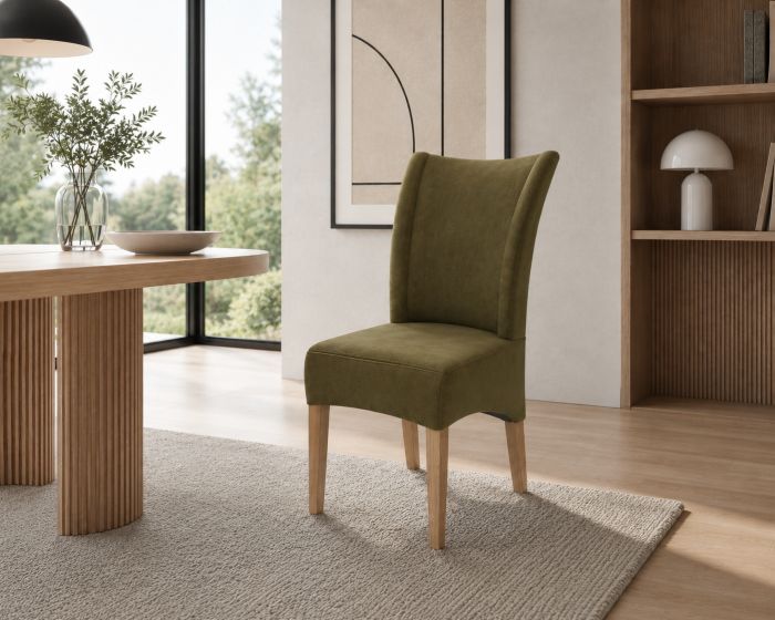 Lederstuhl Lombardo Echt Leder Moss Gestellfarbe Gold