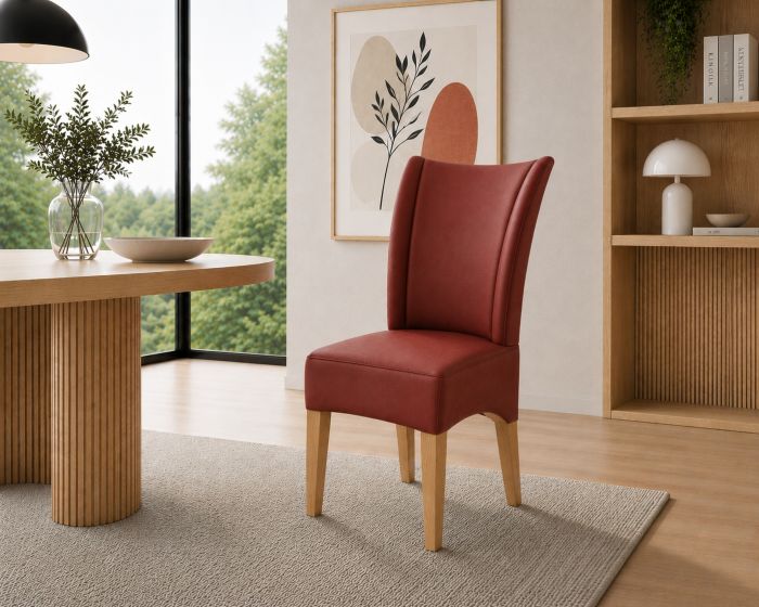 Lederstuhl Lombardo Echt Leder Rouge Gestellfarbe Gold