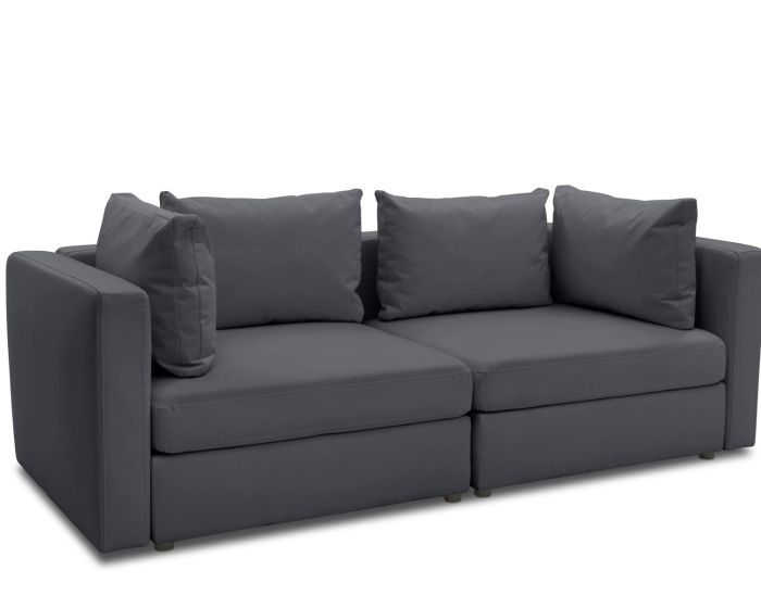 Gartensofa 2 Sitzer wetterfest Room modular Dunkelgrau