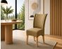 Lederstuhl Lombardo Echt Leder Olive Gestellfarbe Gold