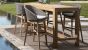 Barhocker Outdoor mit Lehne wetterfest Geflecht stone grau Coachella 2er Set