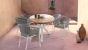 Gartenstühle stapelbar weiß mit Polster Florencia 4er Set Aluminium