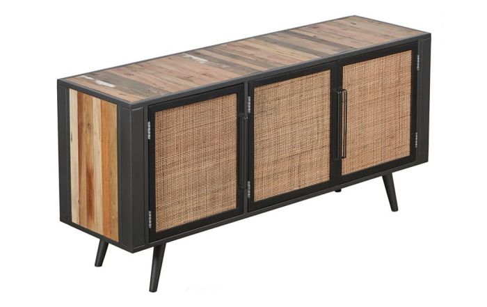 Sideboard Nordic mit Rattan Türen 