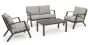 Gartenlounge Set wetterfest anthrazit Aluminium Harlem 4er-Set