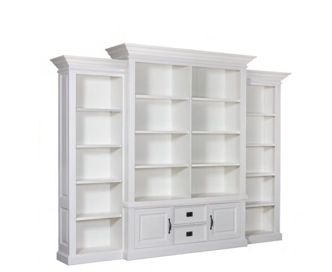 Bücherschrank Landhausstil York Shabby chic mit 2 Türen 2 Schubladen