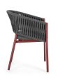 Gartenstühle stapelbar rot mit Polster Florencia 4er Set Aluminium