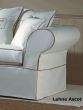 Hussensofa ASCOT Landhausstil Cream, Keder: sage