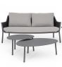 Gartensofa 2-Sitzer grau Aluminium Everly mit Polstern wetterfest