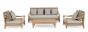 Gartensessel Outdoor Teak wetterfest Bali mit Polster Natur
