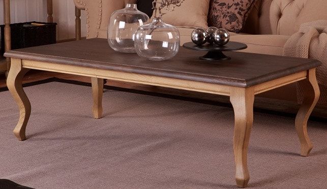 Couchtisch Landhausstil Massivholz Palm Valley 140x70cm Beine geschwungen