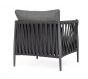 Gartensessel wetterfest Aluminium anthrazit mit Polster Jacinta