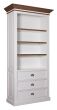 Bücherschrank Landhausstil York Shabby chic Oak 3 Schubladen 109